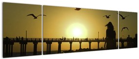 Obraz - Spacer po plaży (170x50 cm)