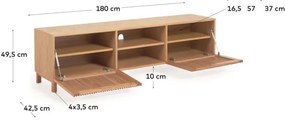 Szafka pod TV w dekorze dębu 180x50 cm Beyla – Kave Home