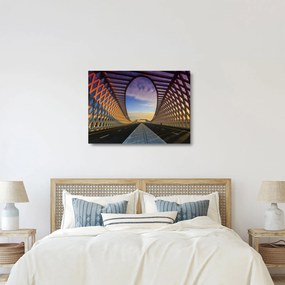 Obraz na szkle nowoczesnej architektury mostowej (70x50 cm)