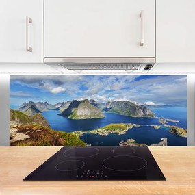 Panel Szklany do Kuchni Fiordy W Lazurowym Blasku