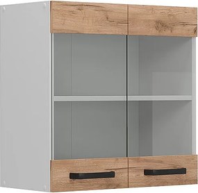 Szklana szafka kuchenna złoty dąb energetyczny 60x31x60 r-line