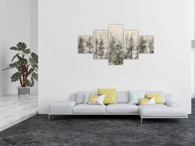Obraz - Pine forest I., aquarel (125x70 cm)