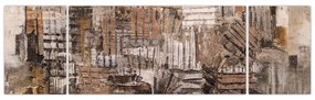 Obraz - Abstrakcja w odcieniach brązu (170x50 cm)