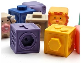 Woopie baby klocki sensoryczne układanka do ściskania dźwięk nauka liczenia 12 el.