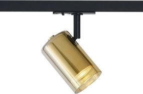 Nowoczesny reflektor złoty z bursztynowym szkłem do systemu szynowego 1-fazowego - Iconic Lloyd