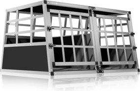 Transporter dla psa BRUNO, 89x70x51cm, srebrna/czarna Cadoca