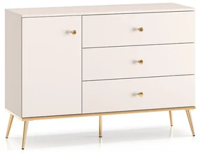 Komoda MELLANIE 1D3S 120cm kaszmir/złoty ML MEBLE
