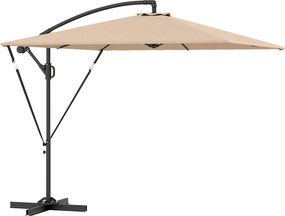 Outsunny Parasol ogrodowy Ø260 cm wodoodporny z ochroną UV 50 khaki do ogrodu i tarasu | Aosom PL