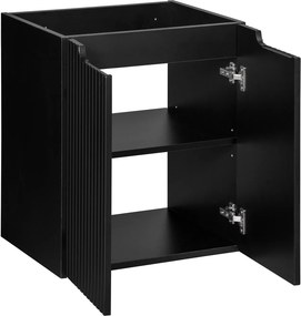 Wisząca szafka umywalkowa 2-drzwiowa Nova 50 cm, czarny mat