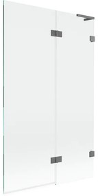 Mexen Lunar L parawan nawannowy 2-skrzydłowy prawy 110 x 150 cm, transparent, gun metal - 897L-110-100-95-00-P