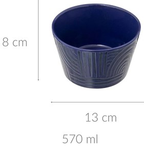 Miska ceramiczna z geometrycznym wzorem SOLEYA, 570 ml