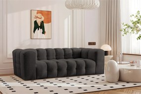 Sofa trzyosobowa BALOO, tkanina szenilowa, Czarny