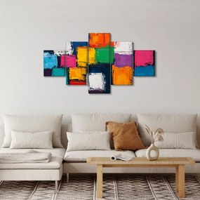 Obraz - Obraz z kolorowymi kwadratami (125x70 cm)