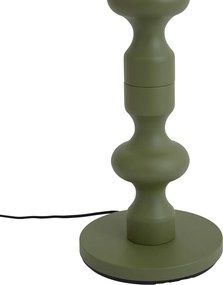 Retro Lampa Podłogowa Zielona z Abażurem z Tkaniny 160 cm - Captain