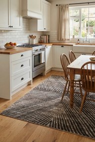 Brązowy prostokątny dywan do kuchni T8-Z49