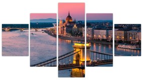 Obraz - Panorama miasta, Budapeszt, Węgry (125x70 cm)