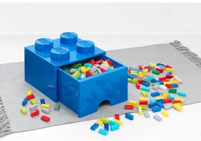 Niebieski pojemnik z szufladką LEGO®, 15x16 cm