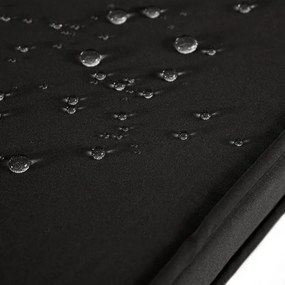 Zestaw Mebli Ogrodowych DALLAS Szary/Czarny Narożnik Pufy Stolik Tarasowy Technorattan Nowoczesny