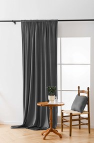 Szara zaciemniająca zasłona VELVET 140x250 cm Zawieszanie: Metalowe pierścienie