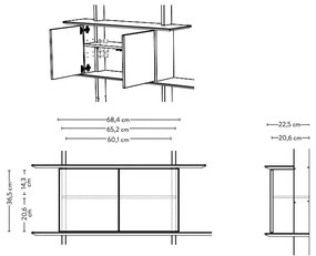 Biały element regału modułowego 68,5x68,5 cm Bridge – Tenzo