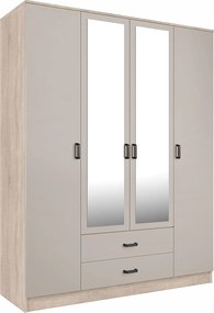 Czterodrzwiowa szafa z lustrem w kolorze dąb sonoma + kaszmir G8-H60