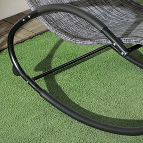 Outsunny Fotel bujany ogrodowy Leżak, w tym Poduszka pod głowę, 155 cm x 61cm x 88 cm, Szary