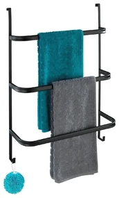 Czarny wieszak na ręczniki Wenko Towel Holder Black, 21x54 cm