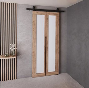 Drzwi Przesuwne QUDIO M1 Dąb Craft Złoty + Biały 70