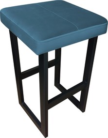 Hoker ALEX krzesło barowe tkanina Welur podstawa metalowa : Kolor Stelaża - Czarny , Kolor tkaniny - VELVET - MG33, Wysokość - 60 cm