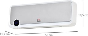 HOMCOM Grzejnik ścienny 2000W z pilotem, 3 trybami pracy, wyświetlaczem LED i timerem 12h