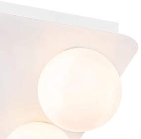 Zewnetrzna Nowoczesna lampa sufitowa do łazienki biała kwadratowa 4-światłowa - Cederic Nowoczesny Oswietlenie zewnetrzne