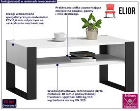 Minimalistyczna Ława Do Salonu | Biało Z1-M21