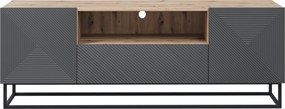 Szafka RTV Asha 167 cm z szufladą i metalowym stelażem - artisan / rivier stone mat