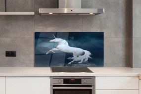 Szkło do Kuchni na Ścianę Jednorożec na tle Planet