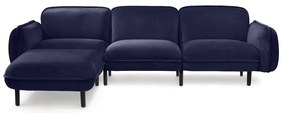 Ciemnoniebieska aksamitna sofa EMKO Bean