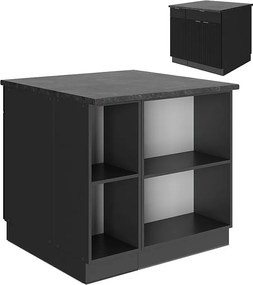 Wyspa kuchenna czarne paski 90x60x82 fame-line