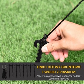 Outsunny Duży Śniegowiec, 2,40 m, Dekoracja Świąteczna z LED-ami, Samonadmuchujący się, Poliester