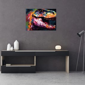 Obraz na szkle - Dinozaur, malarstwo (70x50 cm)