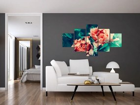 Obraz wiosennych kwiatów (125x70 cm)