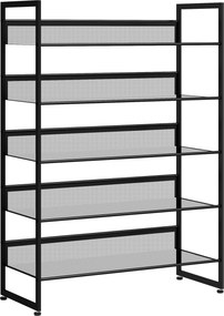 HOMCOM Półka na buty, stojak na buty, 5 półek, 72 cm x 30 cm x 102 cm, czarny