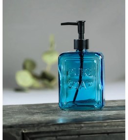 Niebieski szklany dozownik do mydła Wenko Pure Soap