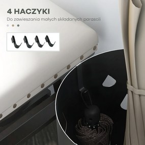 HOMCOM Stojak na Parasole, Stal, Kolumnowy, Wyjmowane Dno, Ø17 x 41H cm, Szary