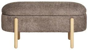 Brązowa ławka z materiału bouclé Branca – House Nordic