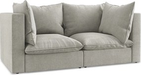 2-osobowa kanapa modułowa - z tkaniny strukturalnej - jasny szary - MANAO