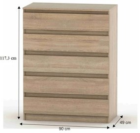 Komoda HANY NEW 005, dąb sonoma