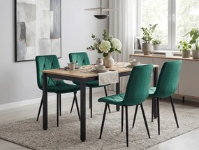Ciemnozielone krzesło do jadalni welurowe LIBRA na czarnych nogach