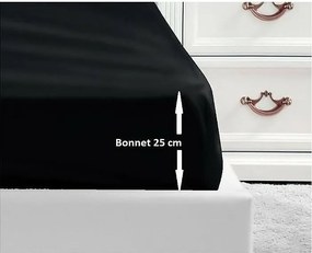 Poszewka na materac 100% bawełny czarna 90x190x25 cm - Certyfikat OEKO-TEX