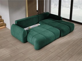 Narożnik COCO z funkcją spania, poduszkami i pojemnikiem Cloud 39 Zielony