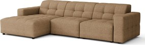 Narożnik  prawostronny  Bergamo A – tkanina Raven 34 jasno brązowa, 284×166×70 cm