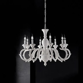 Żyrandol Fiorenza Shabby White Wooden Chandelier 8 Lights 125 Ø93 BL172-8-BCO